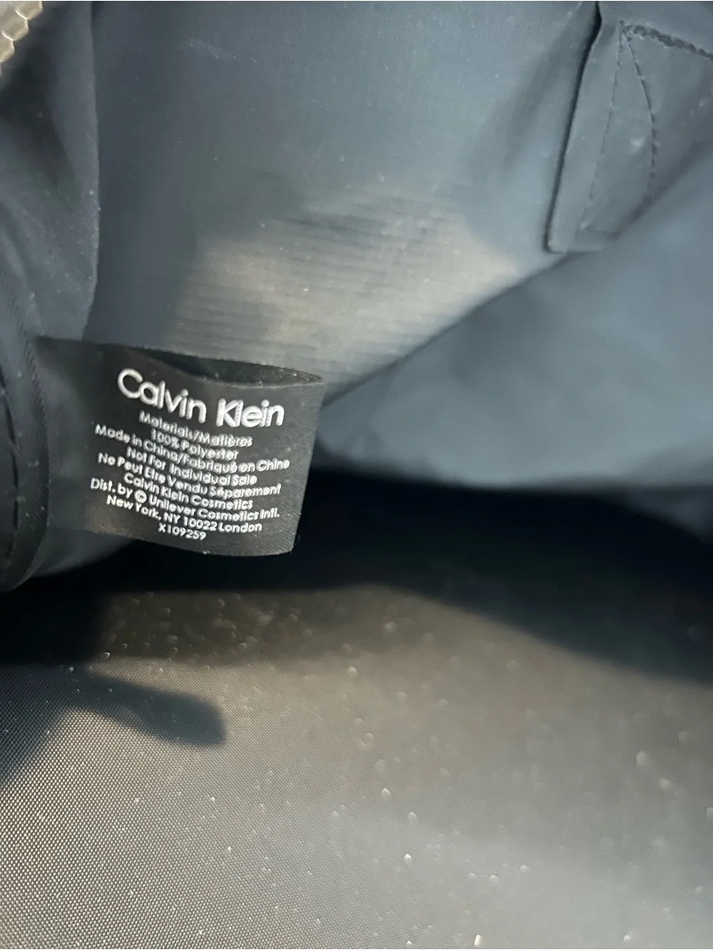 Calvin Klein Black Travel Duffel Bag with Shoulder Strap